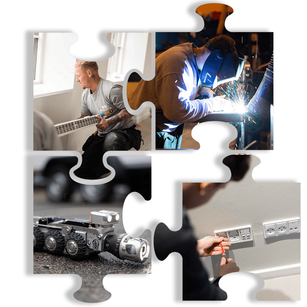 Puslespilsbrik med Ydelser RD Breuning tilbyder